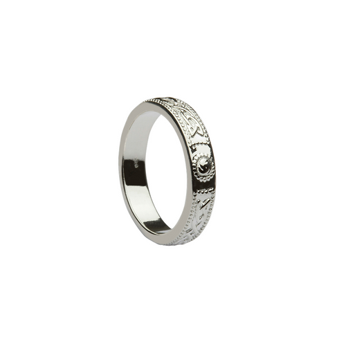 Irischer Krieger Schild Ring aus massivem Silber 925