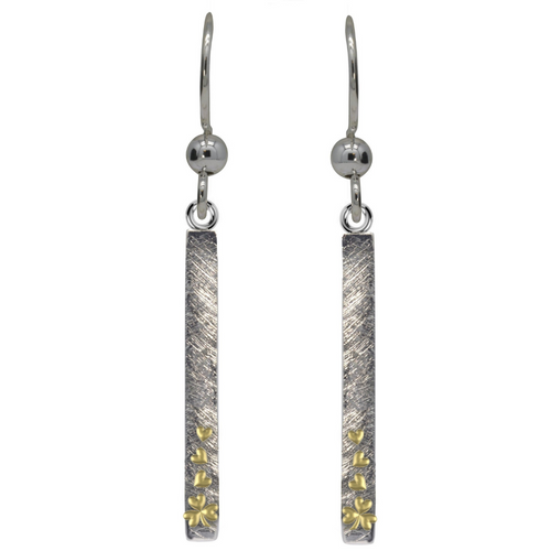 Irischer Schmuck Keltische Ohrringe Kleeblatt Layer in Sterling Silber