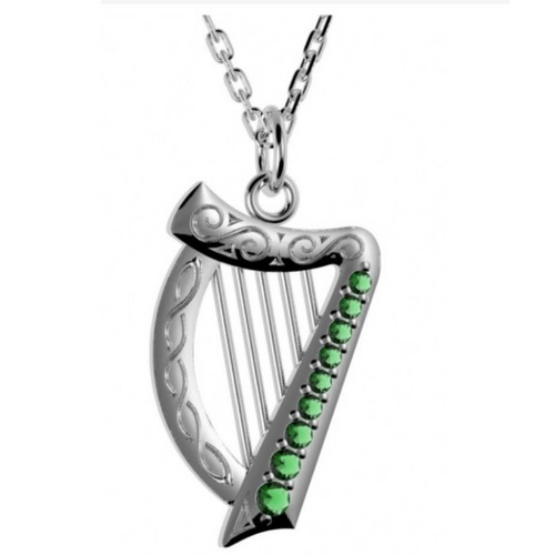 Keltische Harfe Silber 925 mit Zirkonia mit Zirkonen