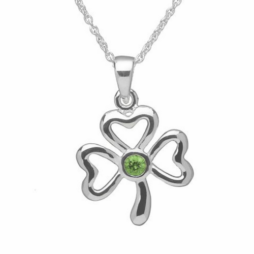 Keltische Kette Kleeblatt Kleeblatt Silber mit Zirkon