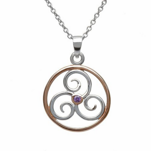 Keltische Kette Silber 925 mit Amethyst