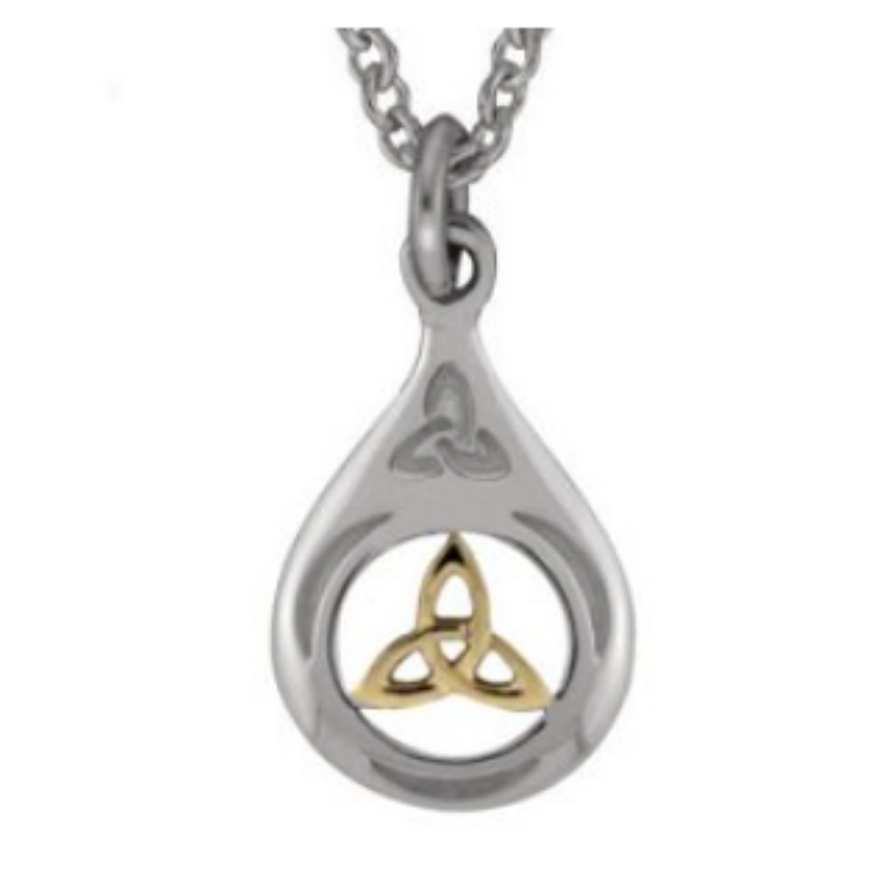 Keltische Kette mit Anhänger aus Silber 925 und 14 Ct Gold
