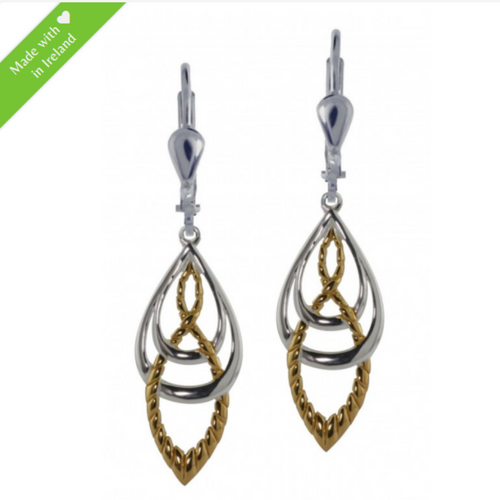 Keltische Knoten Ohrringe mit Gold-Ton Effekt