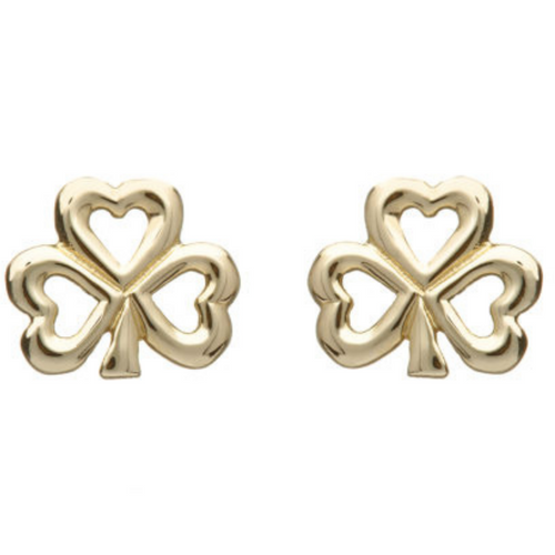 Keltische Ohrringe Kleeblatt Gold 416