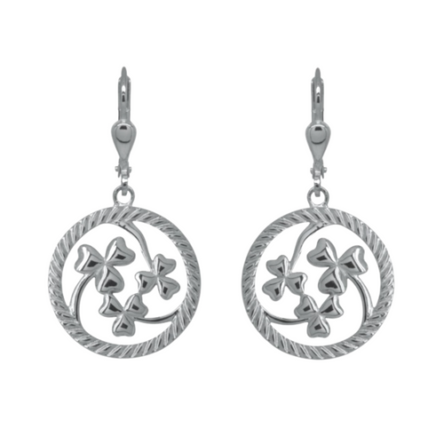 Keltische Ohrringe Kleeblatt Silber 925