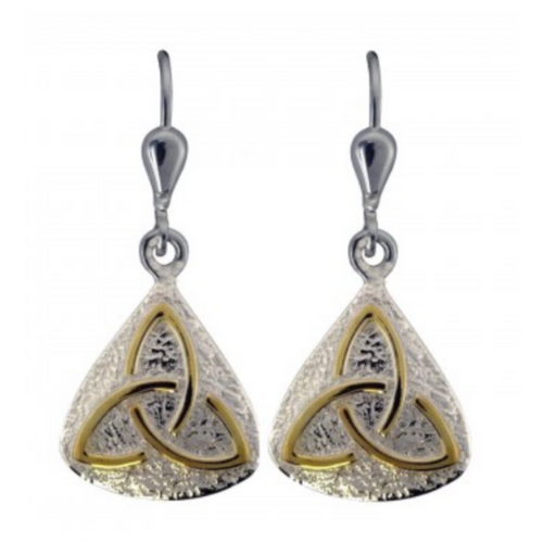 Keltische Ohrringe Silber 925 mit Gold