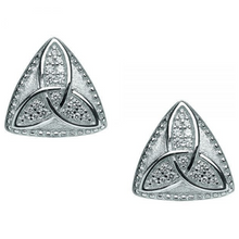 Lade das Bild in den Galerie-Viewer, Keltische Ohrringe Trinity Knot Silber 925 mit Zirkon
