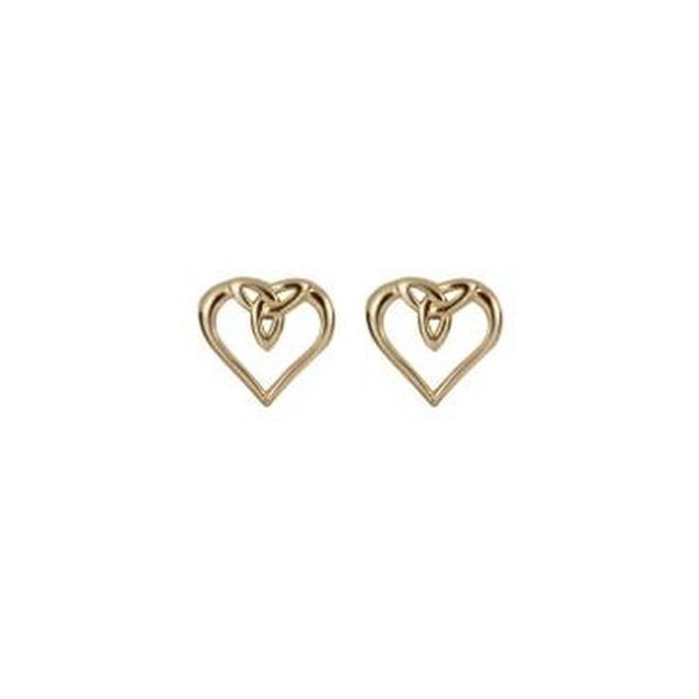 Keltische Ohrringe Trinity Knot mit Herz 10 ct. Gold 416
