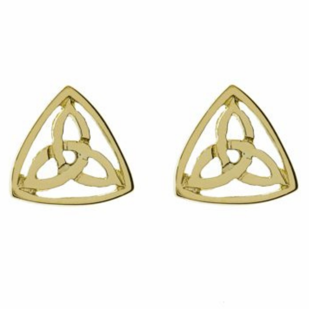 Keltische Ohrstecker mit Trinity Knot 10 ct Gold 416 oder Weißgold