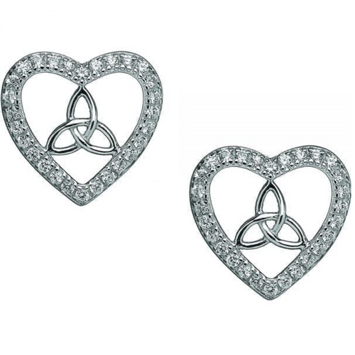 KeltischeOhrringe Trinity Knot mit Zirkon