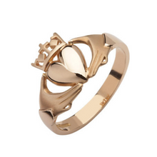 Lade das Bild in den Galerie-Viewer, Keltischer Claddagh Ring für Damen aus 10 Karat Rosegold
