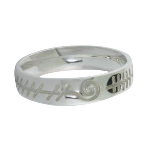Keltischer Damenring mit Ogham Gravur aus Silber 925