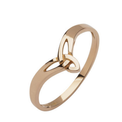 Keltischer Ring Trinity Knot aus 10 Karat Rosegold 416