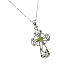 Lade das Bild in den Galerie-Viewer, Keltisches Kreuz Silber 925 mit Jade
