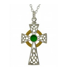 Lade das Bild in den Galerie-Viewer, Keltisches Kreuz Silber mit Achat oder Amethyst
