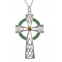 Lade das Bild in den Galerie-Viewer, Keltisches Kreuz aus Silber 925 mit Zirkonen
