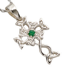 Lade das Bild in den Galerie-Viewer, Keltisches Kreuz mit Smaragd Silber 925
