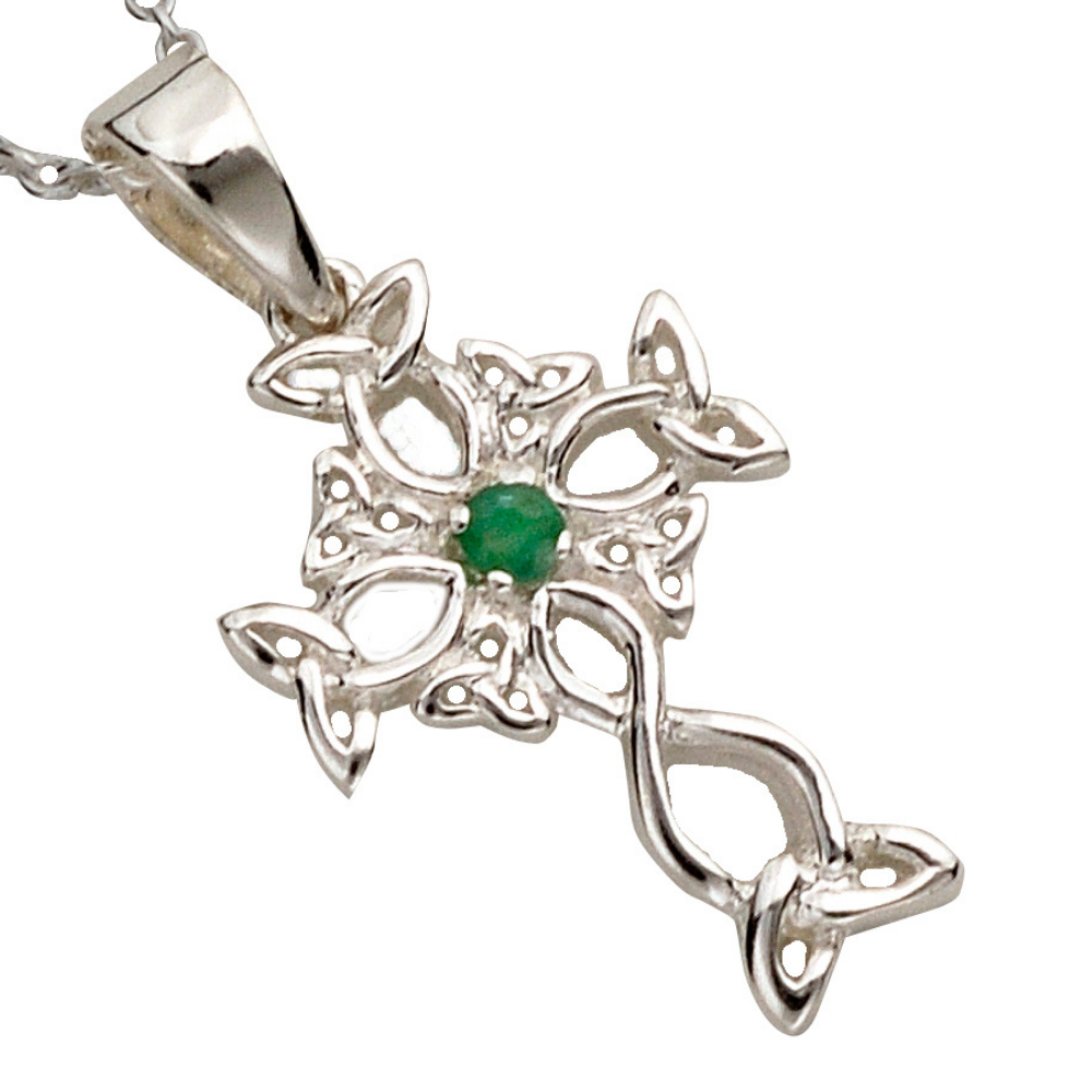 Keltisches Kreuz mit Smaragd Silber 925