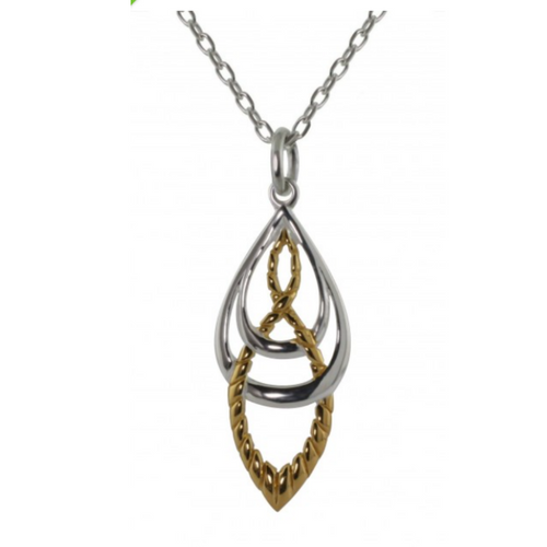Kette Keltische Knoten Silber und Gold und Gold-Ton-Effekt