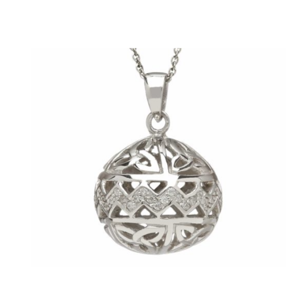 Silber 925 Kette mit keltischem Ball Anhänger / Trinity knot