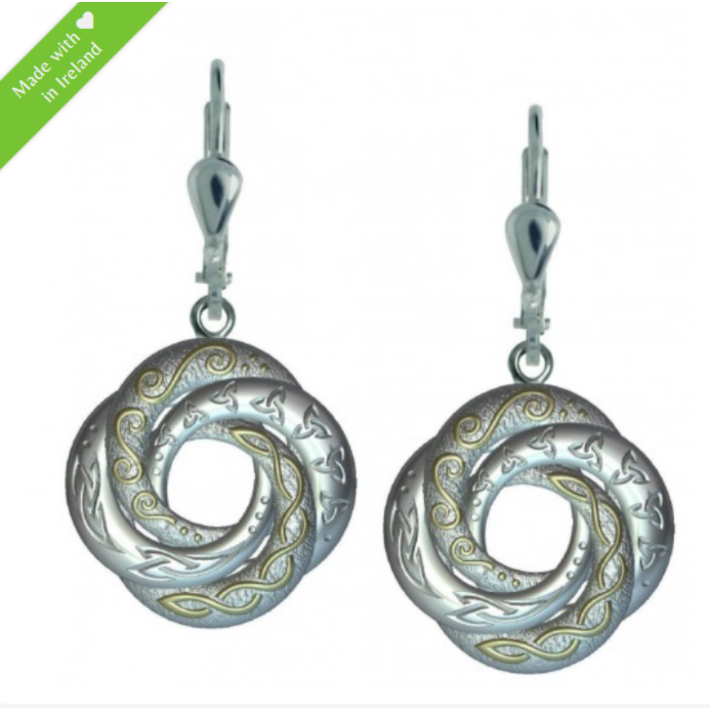 Silber 925 Ohrringe keltischer Liebesknoten