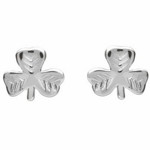 Silber Kleeblatt Ohrstecker aus Irland