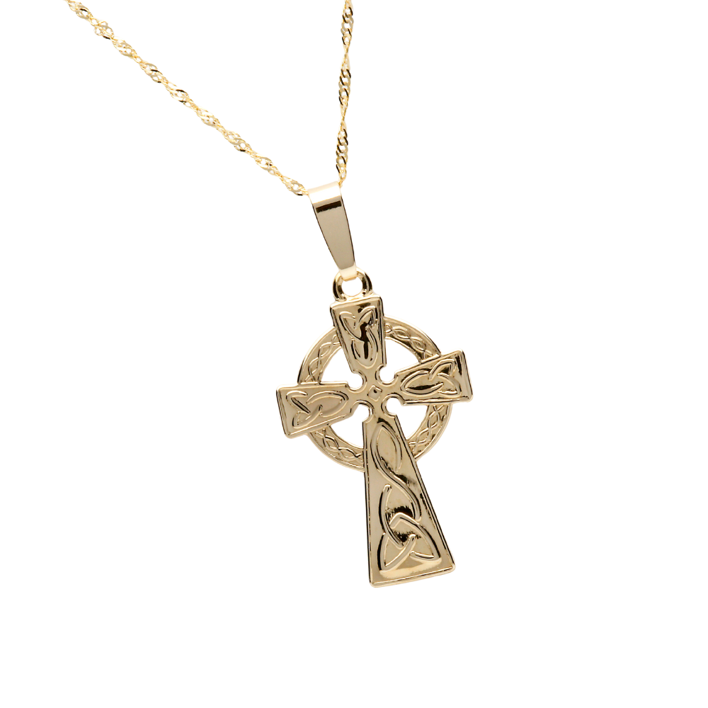 Keltisches Kreuz Trinity Knot mit Kette in 10 ct Gold (416)