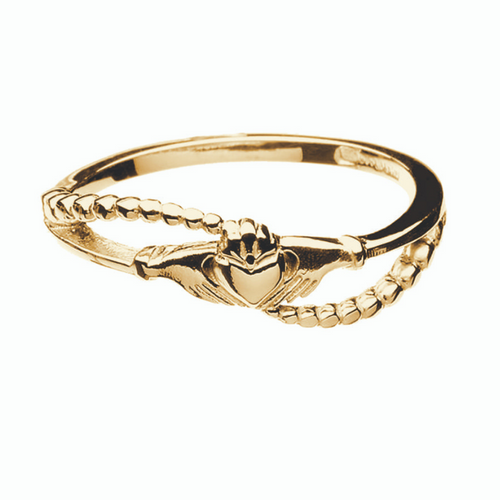 Twist Claddagh Ring Damen aus Silber 925 oder Gold